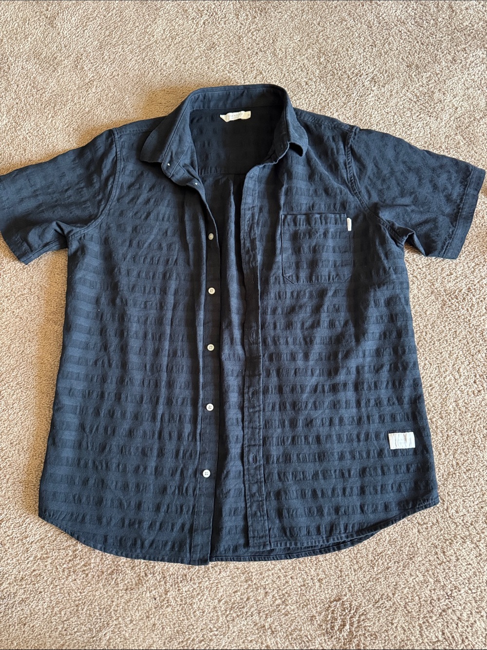 Diamond Supply Co Men's Dark Navy Short-Sleeve Button-Down Shirt
